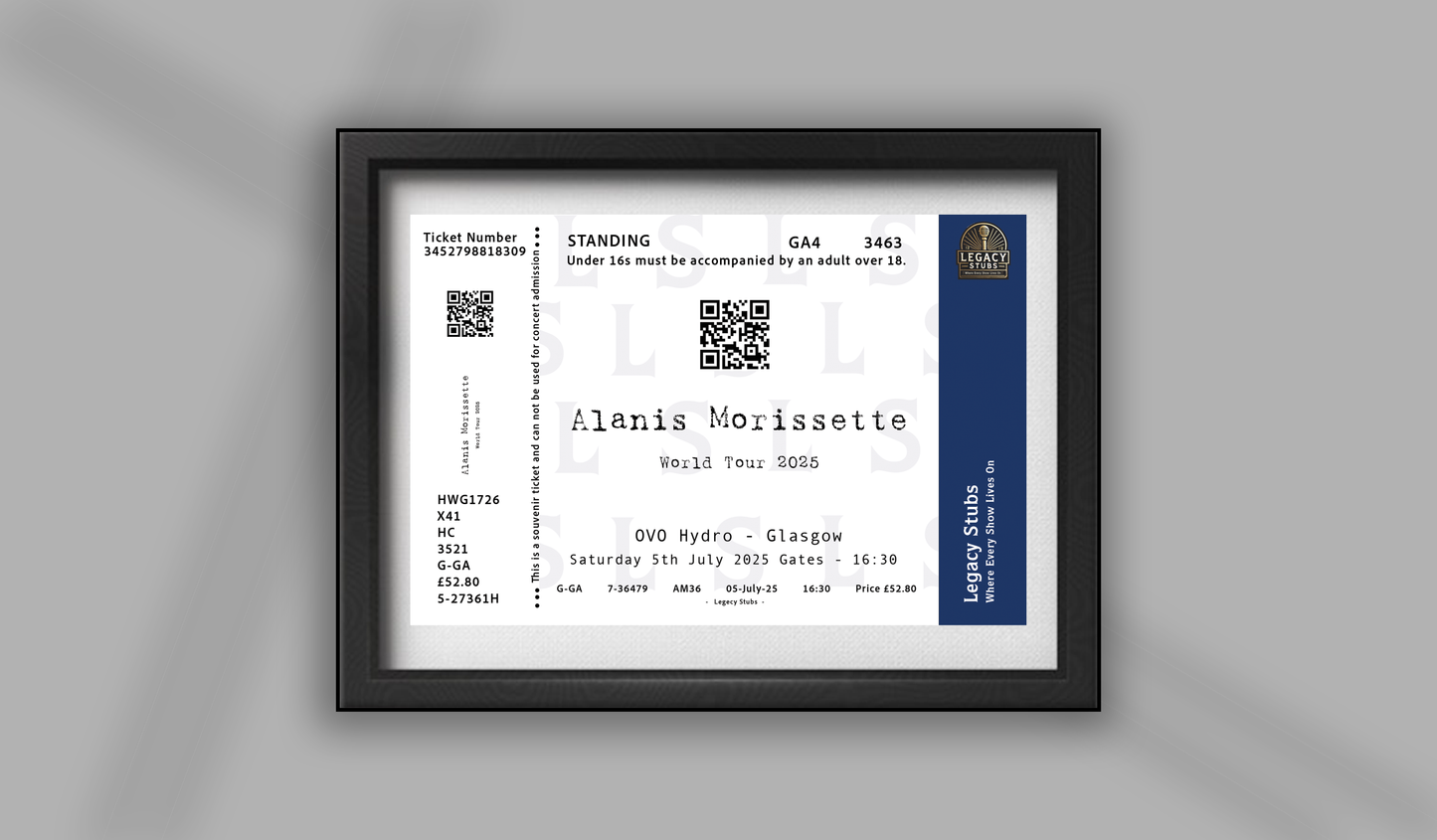 Alanis Morissette Souvenir Ticket