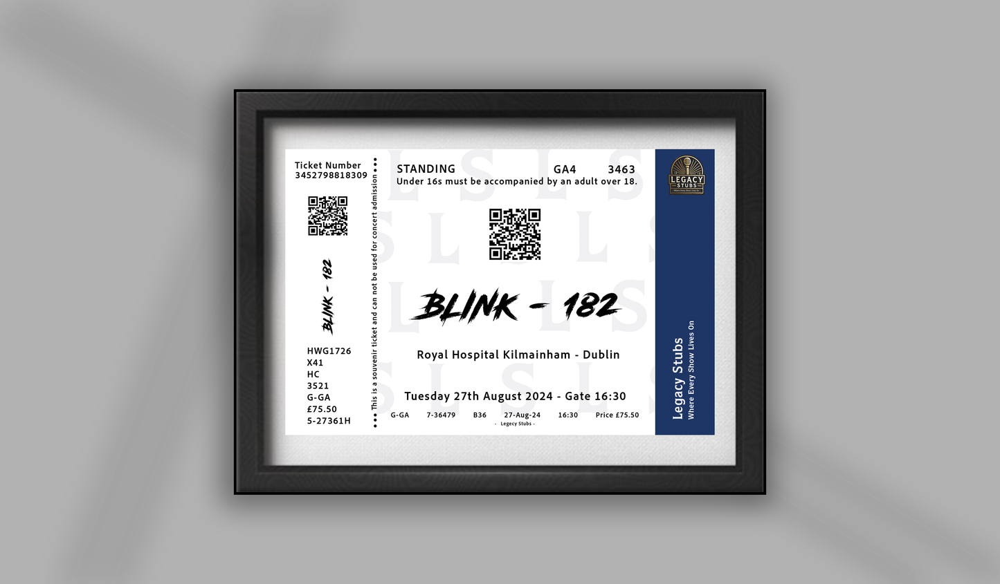 Blink 182 Souvenir Ticket