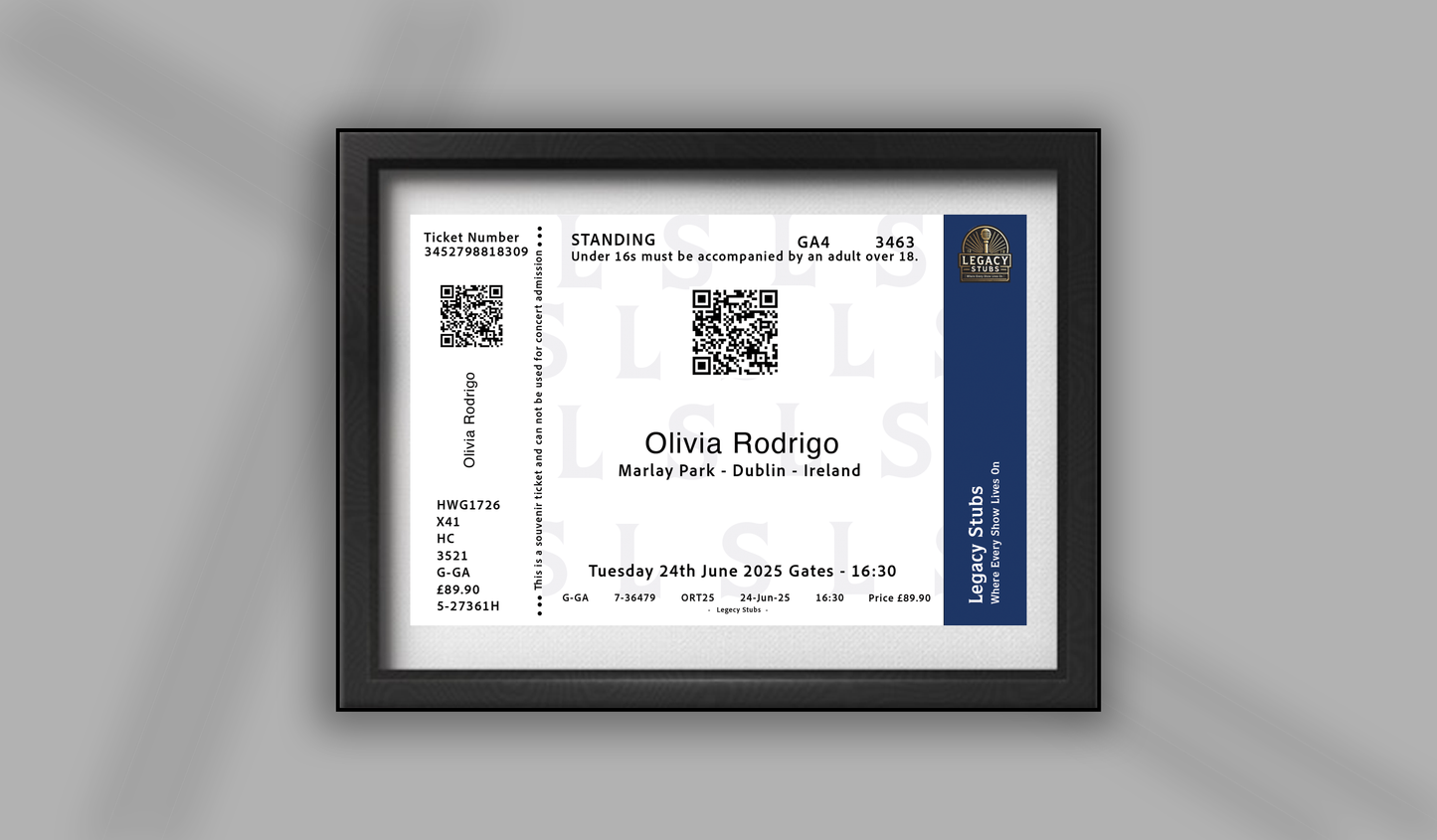 Olivia Rodrigo Souvenir Ticket