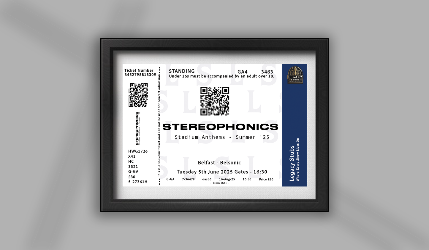 Stereophonics Souvenir Ticket